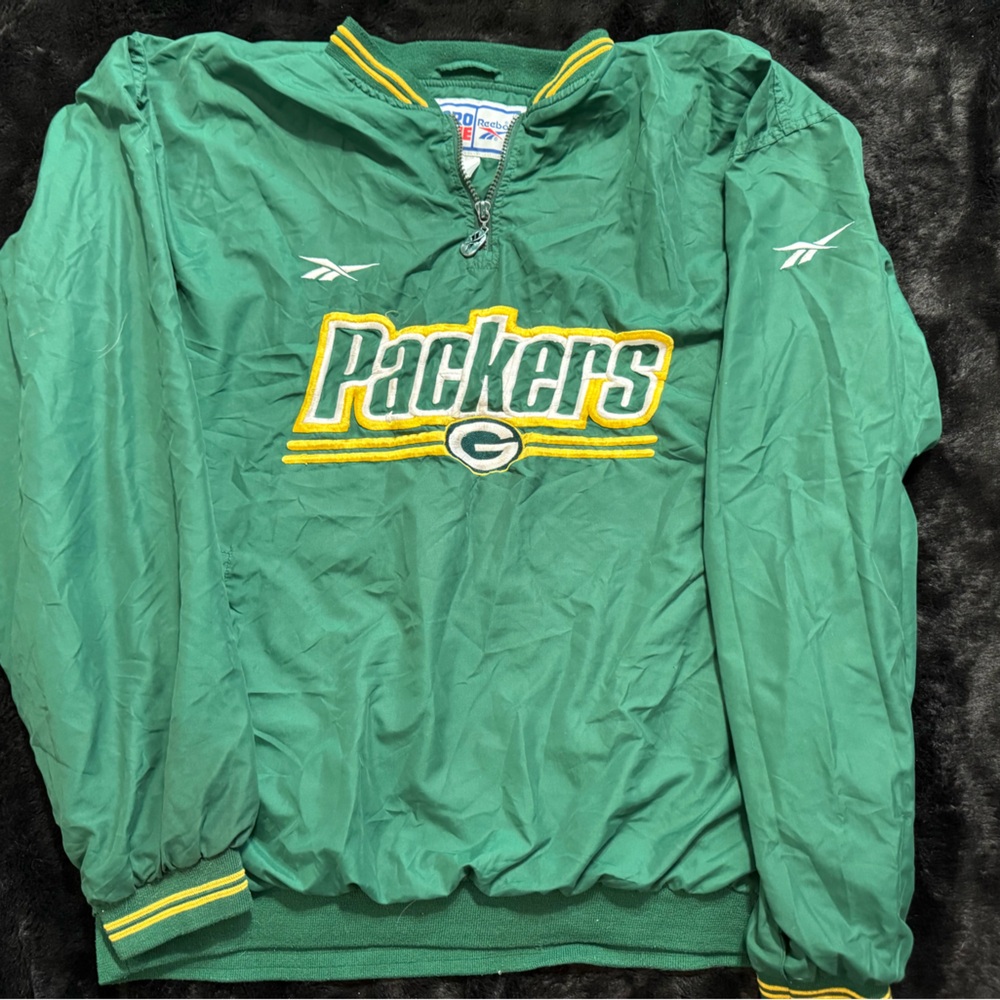 Vintage 90s Reebok NFL Pro Line Green Bay Pullover Jacket Men’s XL